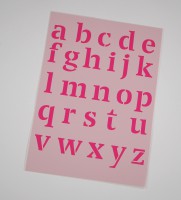 Schablone Stencil kleine Buchstaben Schablone Stencil kleine Buchstaben