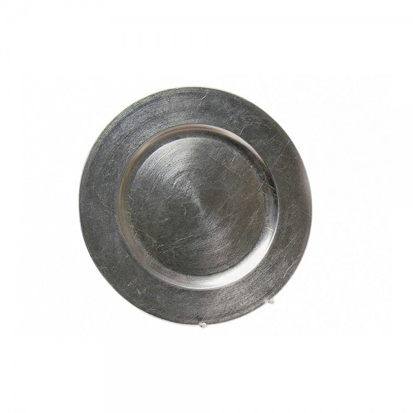 Platzteller silber aus Kunststoff, Ø 33 cm