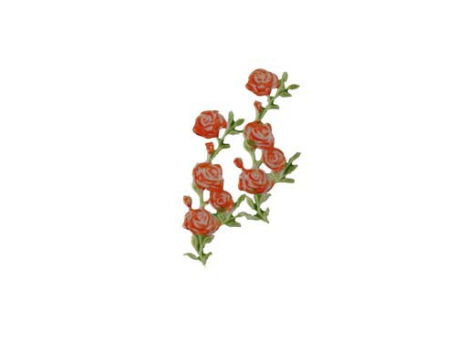 Wachsornament Rosenranke, orange/rot, 6,5 cm