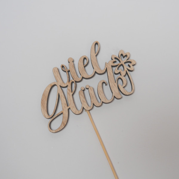 Holz Stecker viel Glück