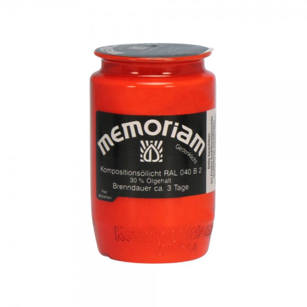 Grabkerze Memoriam Nr. 33, rot, drei Tage Brenndauer, Aeterna