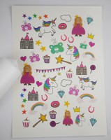 Kerzentattoos Märchenwelt mit Prinzessin Einhorn Kerzentattoos Märchenwelt mit Prinzessin Einhorn