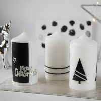 Bastelset Adventskerzen schwarz und silber Bastelset Adventskerzen schwarz und silber