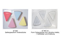 Seifenform Tortenstück 4-fach glatt und im strukturdesign Seifenform Tortenstück 4-fach glatt und im strukturdesign