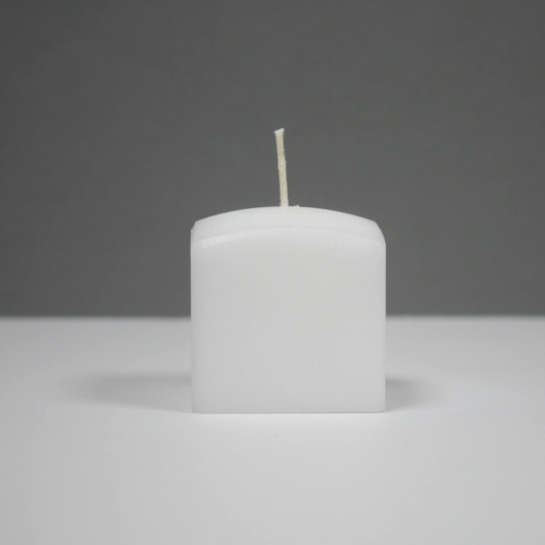 Kerzenrohling Vierkant weiß