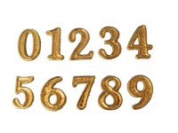 Wachsverzierzahlen gold glänzend 25 mm Wachsverzierzahlen gold glänzend 25 mm