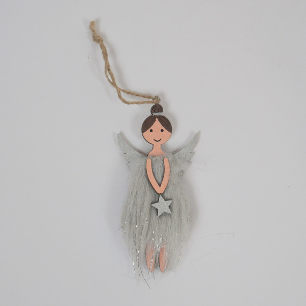 Holzdeko Engel 10 cm gold oder silber