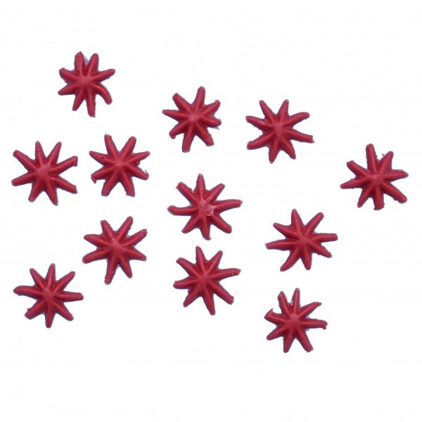 Sterne rot 1 cm, 12 Stück