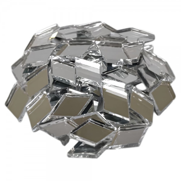 Spiegelmosaik Raute - 10 x 20 x 4 mm - Silber