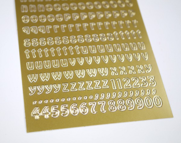Sticker Buchstaben gold oder silber