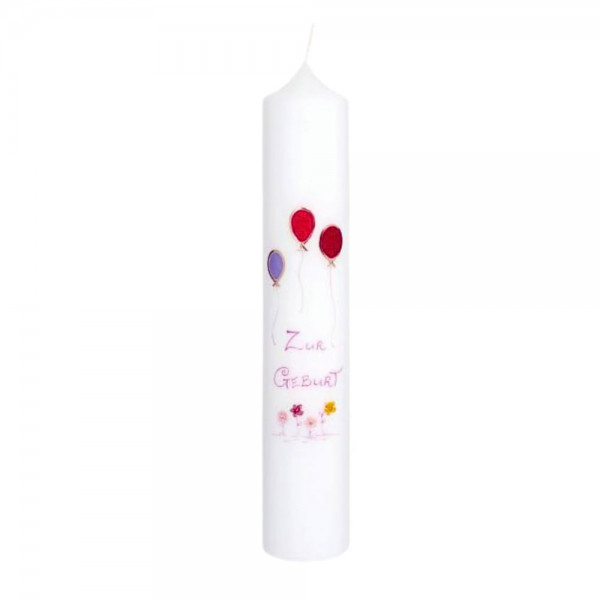 Kerze zur Geburt Ballons, rosa