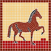 Mosaik Vorlagen - Pferd l 20x20 cm