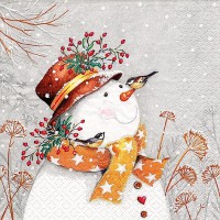 Serviette Schneemann mit Schal Serviette Schneemann mit Schal