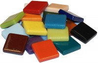 Fantasy Glas 20x20x4mm - Bunt Mix Fantasy Glas 20x20x4mm - Bunt Mix