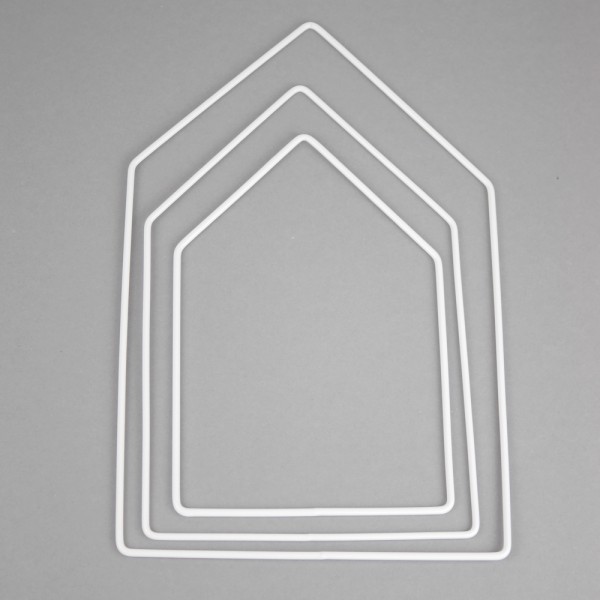 Metallrahmen Häuser 3er Set weiß