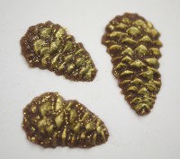 Tannenzapfen braun gold, 1 x 4,5 cm, 2 x 3,2 cm Tannenzapfen braun gold, 1 x 4,5 cm, 2 x 3,2 cm