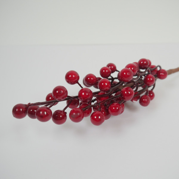 Beerenzweig mit roten Beeren – Dekozweig 32 cm für Basteln & Dekoration