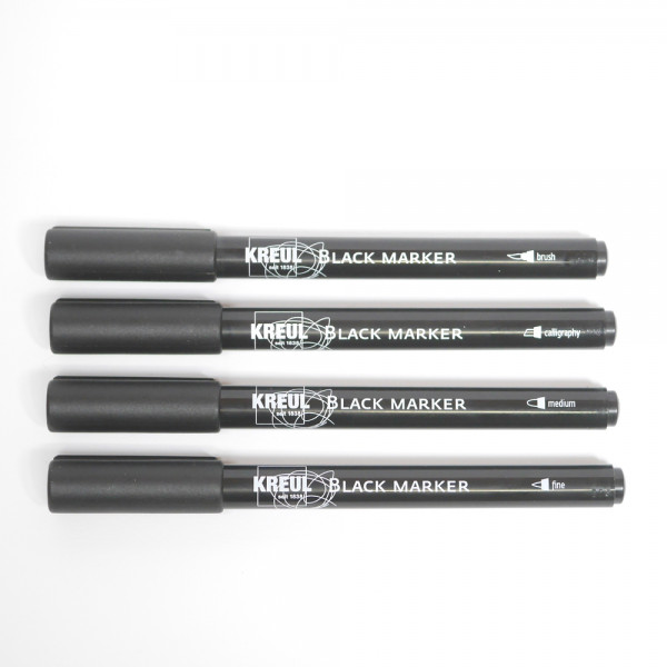 Black Marker 4er Set mit verschiedenen Spitzen