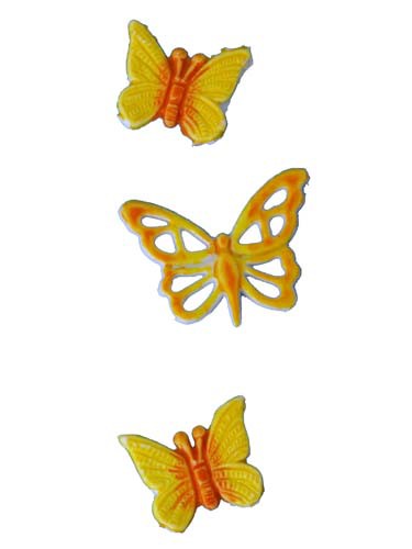 Wachsmotiv Schmetterlinge 3 Stück